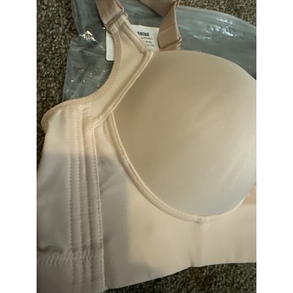 Deep Cup Bra 40 Pink Hide Back Fat Full Coverage Push Up Sports Bras New - Picture 3 of 6